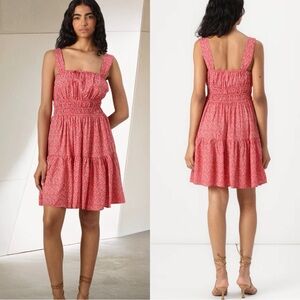 * NWT GAP smocked front tie mini dress Red Floral dress Medium